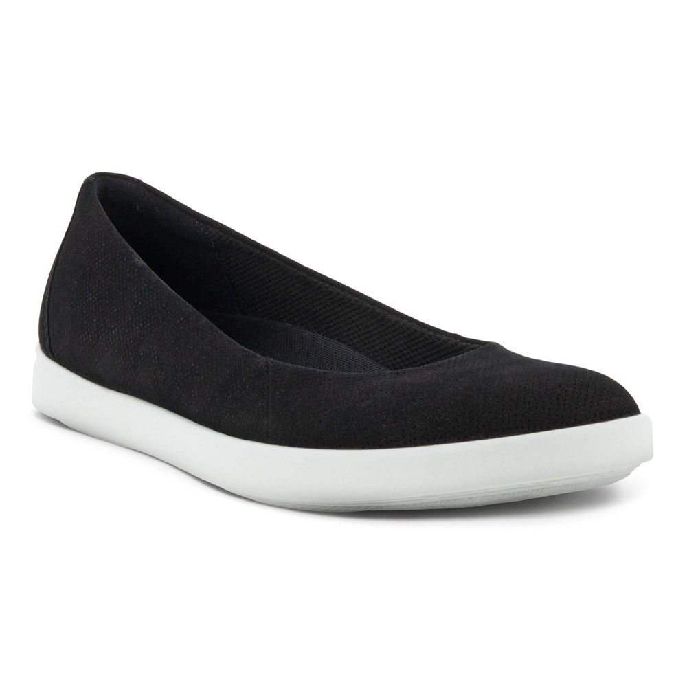 ECCO Womens Ballerinas Black - Barentz Slip-Ons - IOB-682014